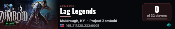 Lag Legends live status badge