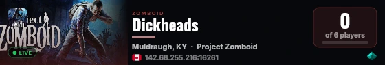 Dickheads live status badge