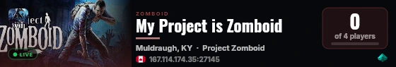 My Project is Zomboid live status badge