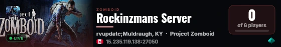 Rockinzmans Server live status badge