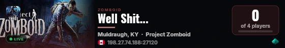Well Shit... live status badge