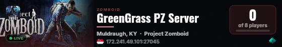 GreenGrass PZ Server live status badge