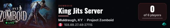 King Jits Server live status badge