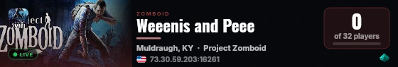 Weeenis and Peee live status badge