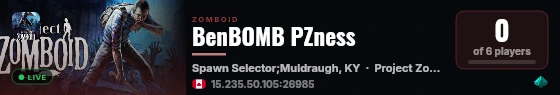 BenBOMB PZness live status badge