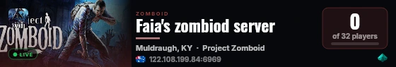 Faia's zombiod server live status badge