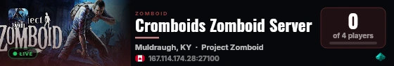 Cromboids Zomboid Server live status badge