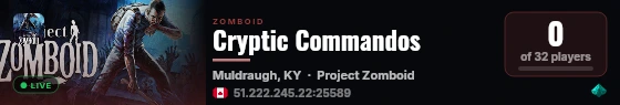 Cryptic Commandos live status badge