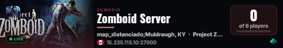 Zomboid Server live status badge