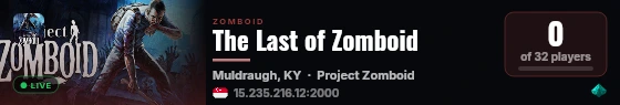 The Last of Zomboid live status badge