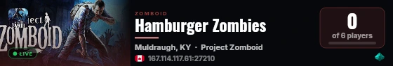 Hamburger Zombies live status badge