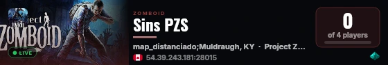 Sins PZS live status badge