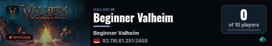 Beginner Valheim live status badge