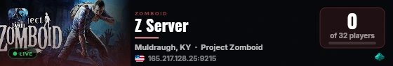Z Server live status badge