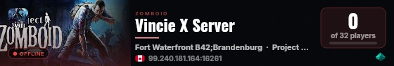 Vincie X Server live status badge