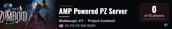 AMP Powered PZ Server live status badge
