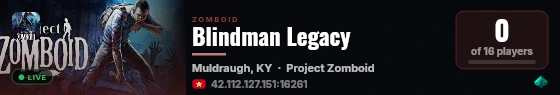 Blindman Legacy live status badge
