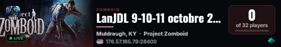 LanJDL 9-10-11 octobre 2026 live status badge