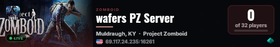 wafers PZ Server live status badge