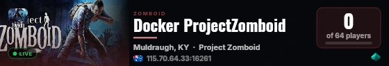 Docker ProjectZomboid live status badge