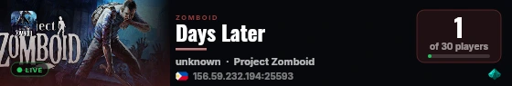 Days Later live status badge