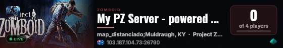 My PZ Server - powered by Sophie live status badge