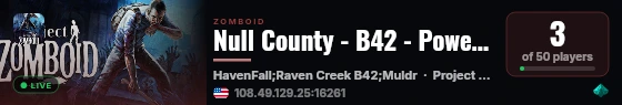 Null County - B42 - Powered by Jeeves live status badge