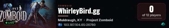 WhirleyBird.gg live status badge