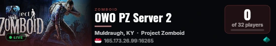 OWO PZ Server 2 live status badge