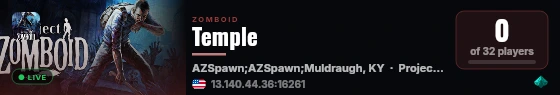Temple live status badge