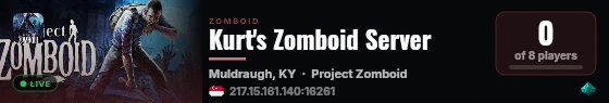 Kurt's Zomboid Server live status badge