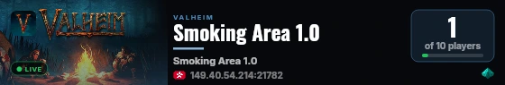 Smoking Area 1.0 live status badge