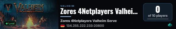 Zores 4Netplayers Valheim Server live status badge