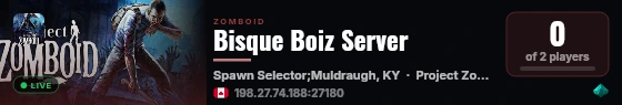 Bisque Boiz Server live status badge