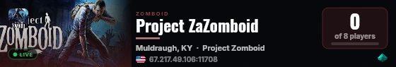 Project ZaZomboid live status badge