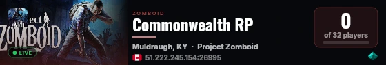 Commonwealth RP live status badge