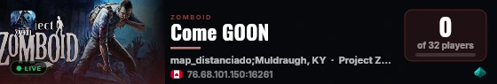 Come GOON live status badge