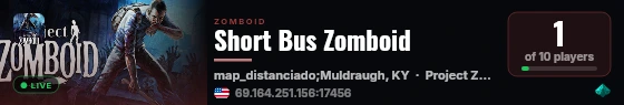 Short Bus Zomboid live status badge