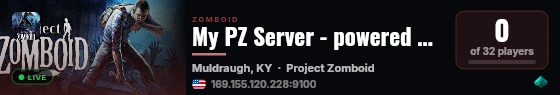 My PZ Server - powered by Sophie live status badge