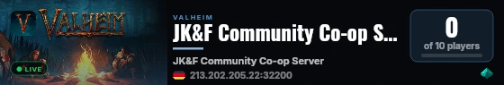 JK&F Community Co-op Server live status badge