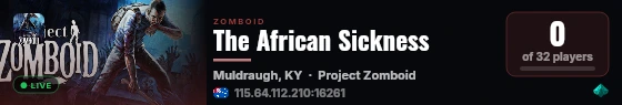 The African Sickness live status badge