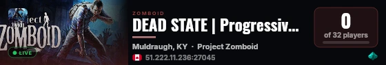 DEAD STATE | Progressive Outbreak | PvP + Safe Zones live status badge