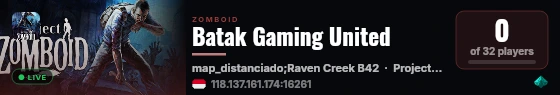 Batak Gaming United live status badge