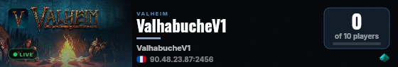 ValhabucheV1 live status badge