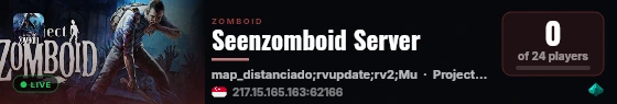Seenzomboid Server live status badge