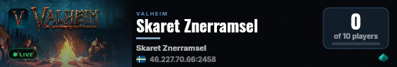 Skaret Znerramsel live status badge