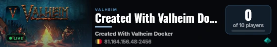 Created With Valheim Docker live status badge