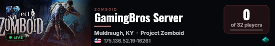 GamingBros Server live status badge