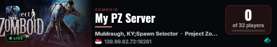 My PZ Server live status badge