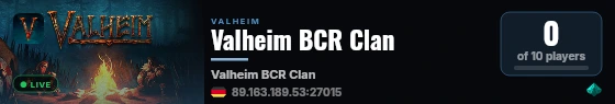 Valheim BCR Clan live status badge